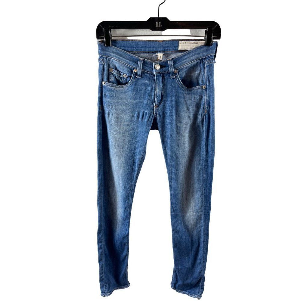 rag & bone Jeans the Capri Low Rise Light Wash Denim Raw Hem Women's Size 25